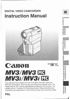 Canon MV 3 i manual. Camera Instructions.